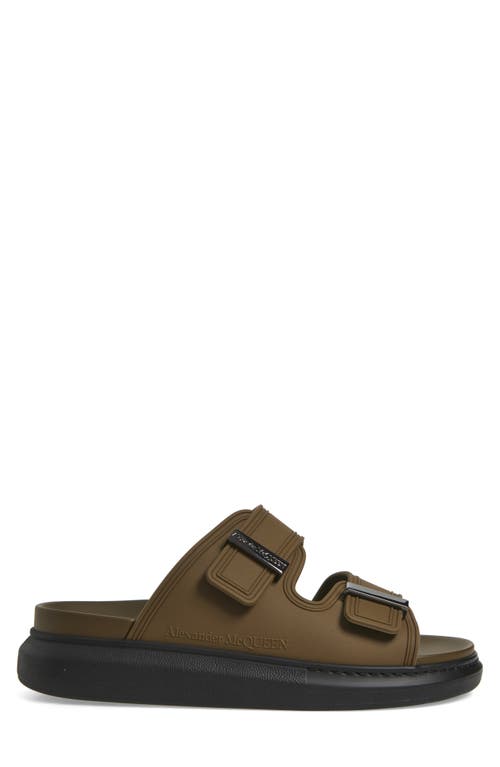 Alexander Mcqueen Mcqueen Oversized Hybrid Slide Sandal In Pewter Black Gunmetal
