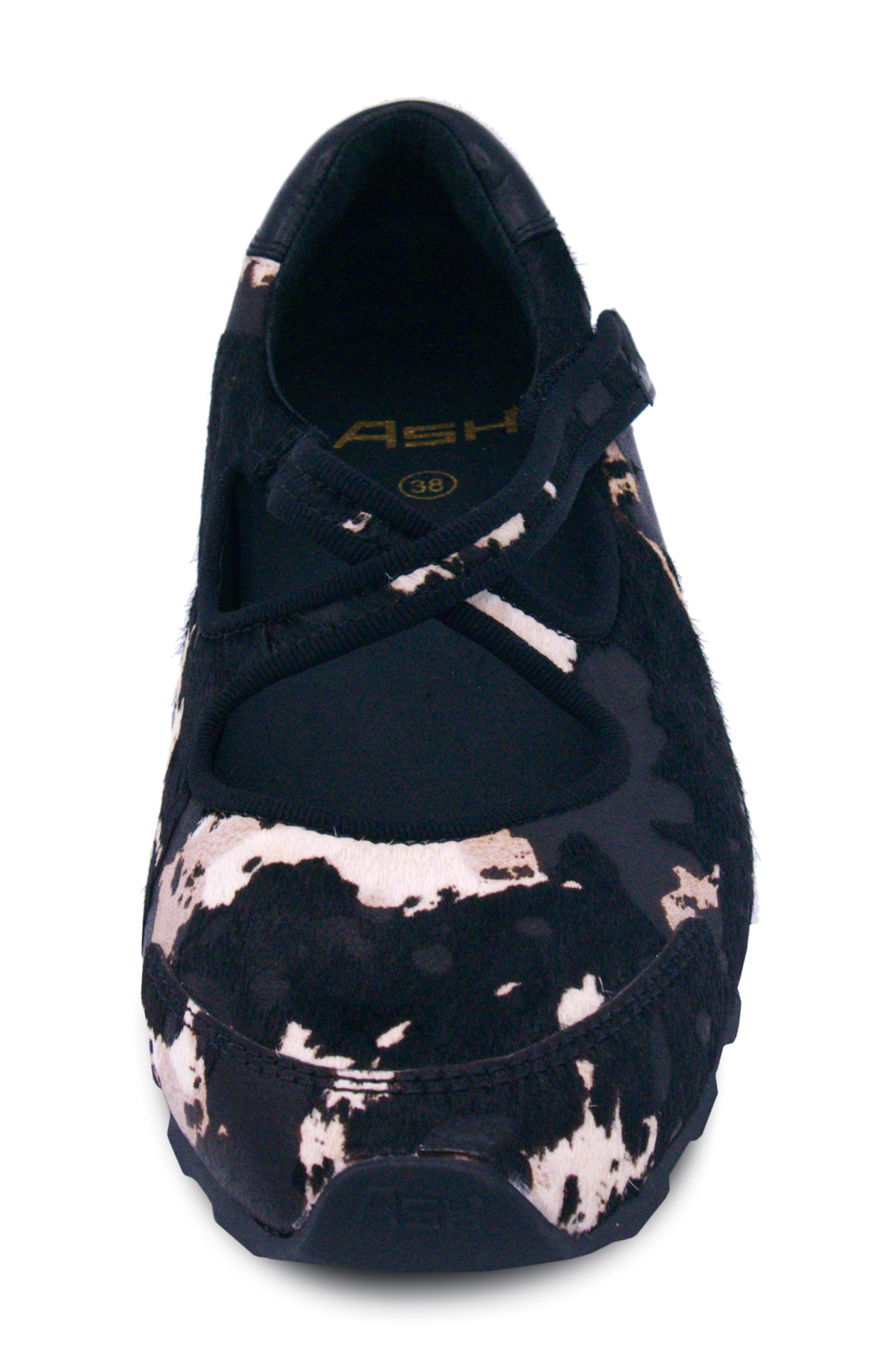 Ash Kore Mary Jane Genuine Calf Hair Flat, Alternate, color, Black Edgy