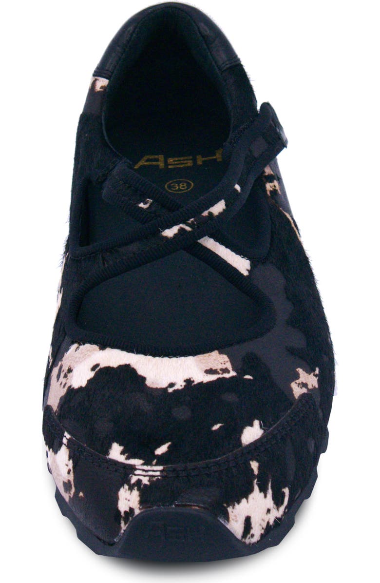 Ash Kore Mary Jane Genuine Calf Hair Flat, Alternate, color, Black Edgy