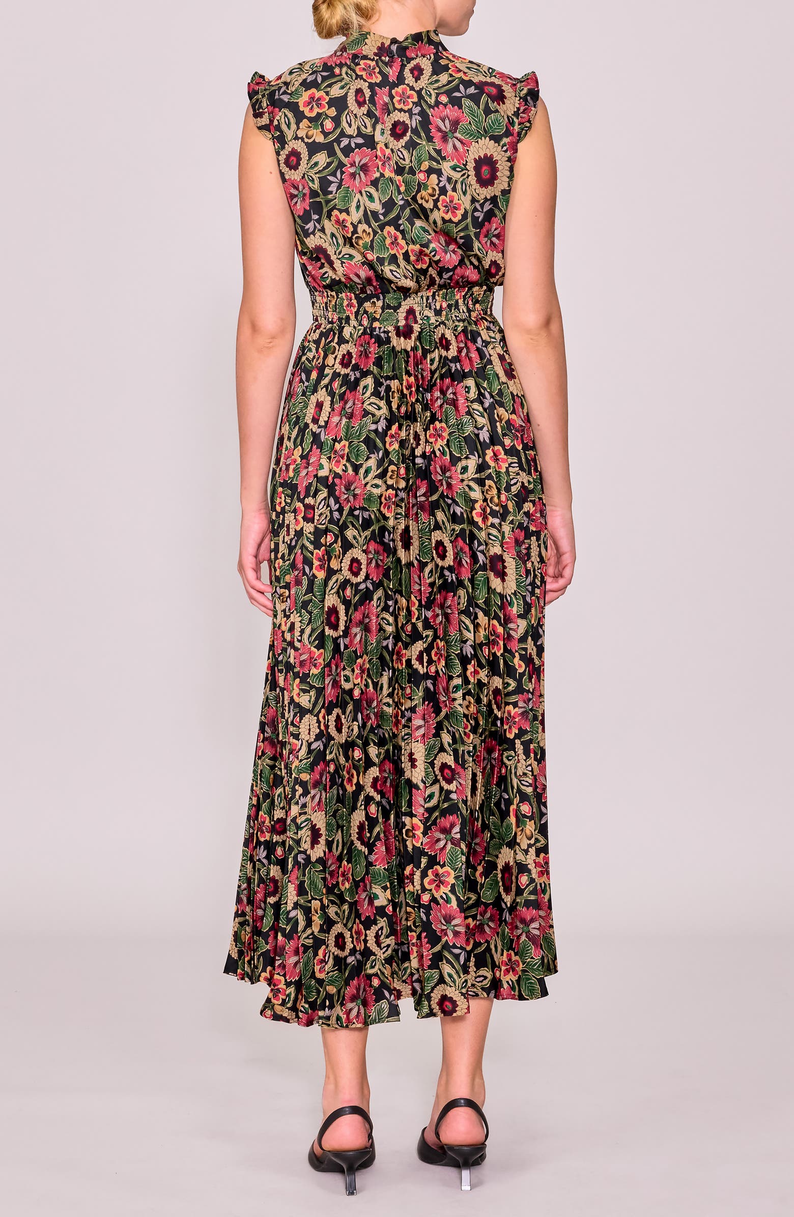 MELLODAY Paisley Pleated Midi Dress | Nordstromrack