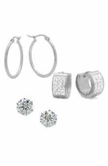 Set of 3 Hoop & Stud Earrings
