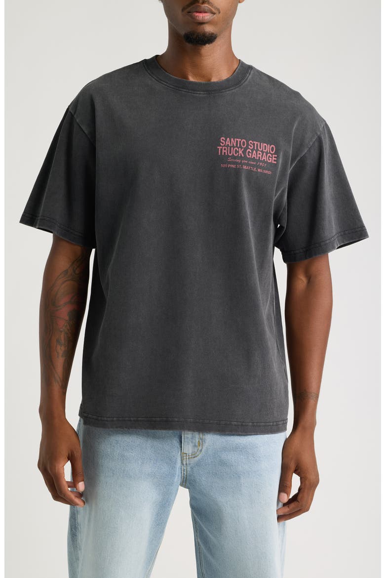 Garage Graphic Cotton T-Shirt, Main, color, BLACK FADE