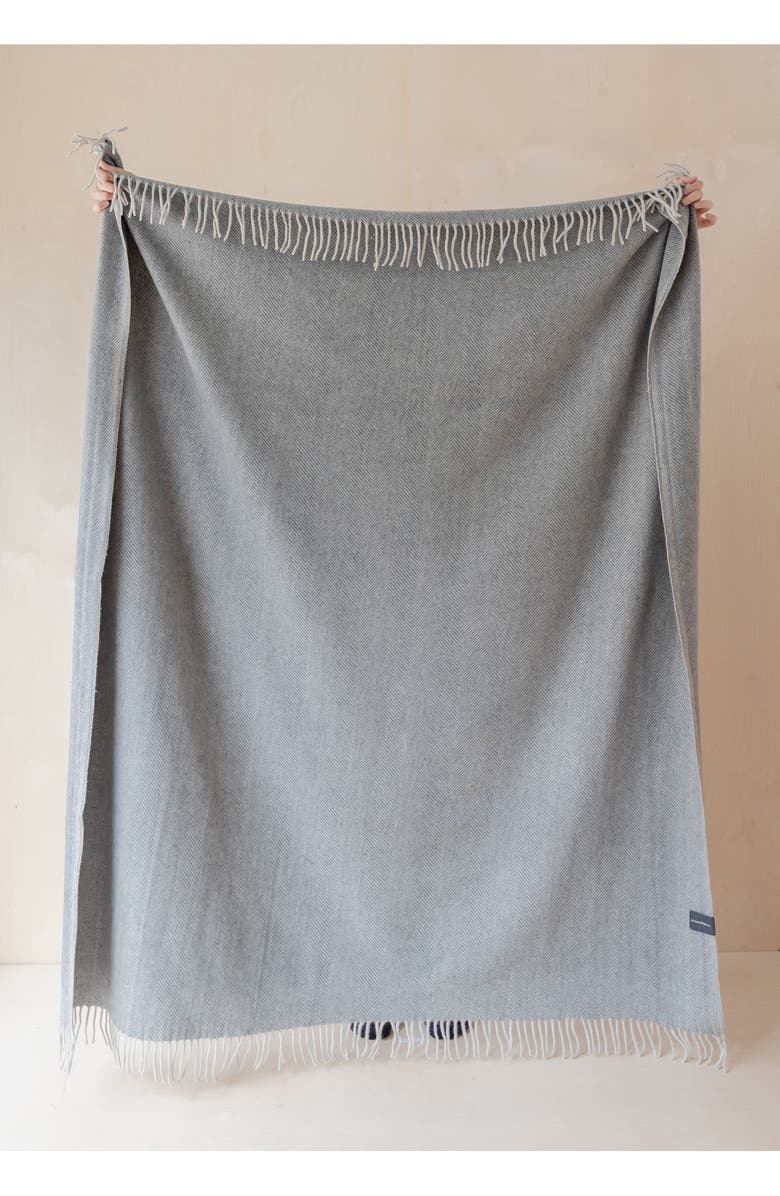 TBCo Recycled Wool Blend Blanket, Alternate, color, Charcoal Herringbone