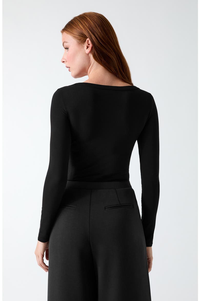 Colette Long Sleeve Bodysuit, Alternate, color, BLACK-BLACK