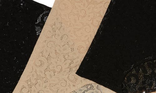 Tc Assorted 3-pack Lace High Cut Briefs In Black/black/warm Beige