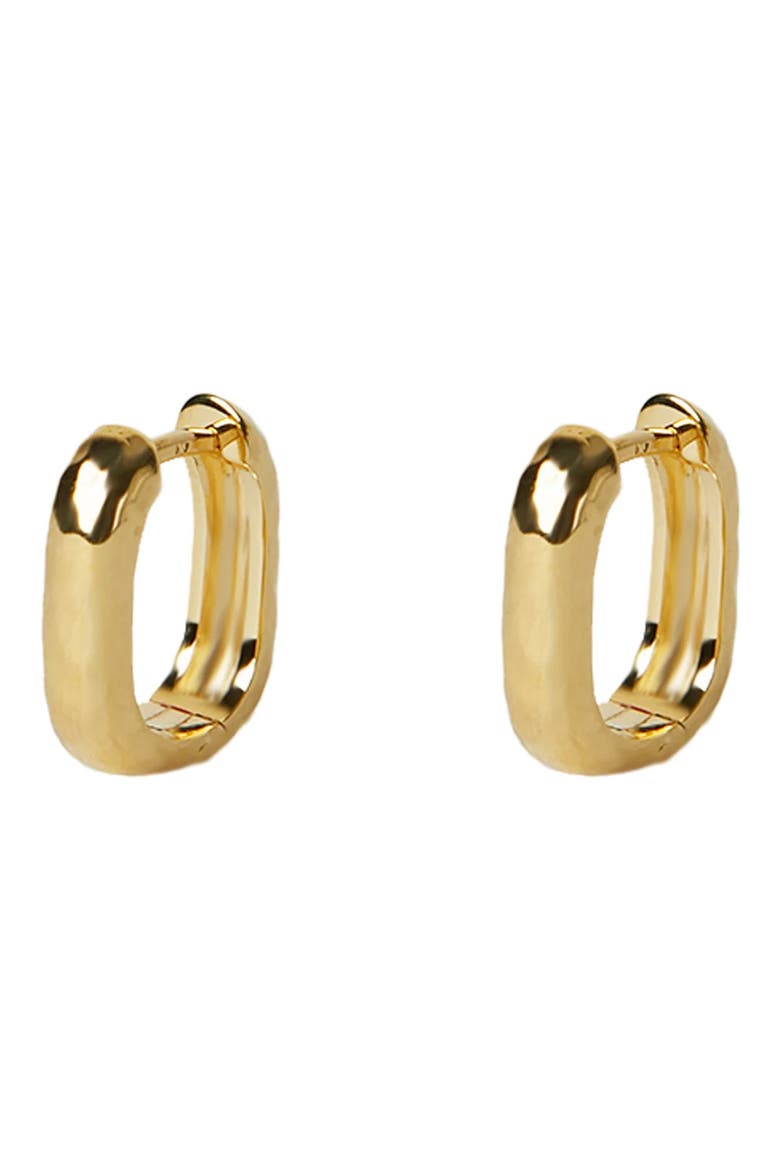 Oblong Huggie Hoop Earrings, Main, color, GOLD