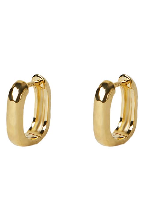 Oblong Huggie Hoop Earrings