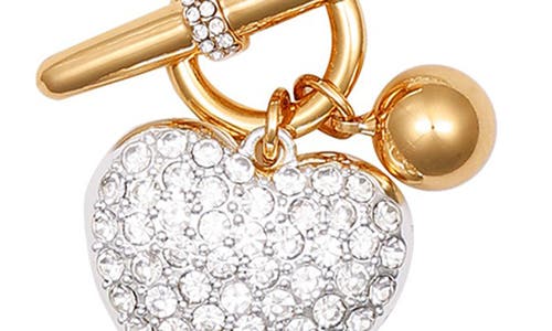 Guess Two-tone Crystal Toggle Pendant Necklace In Gold