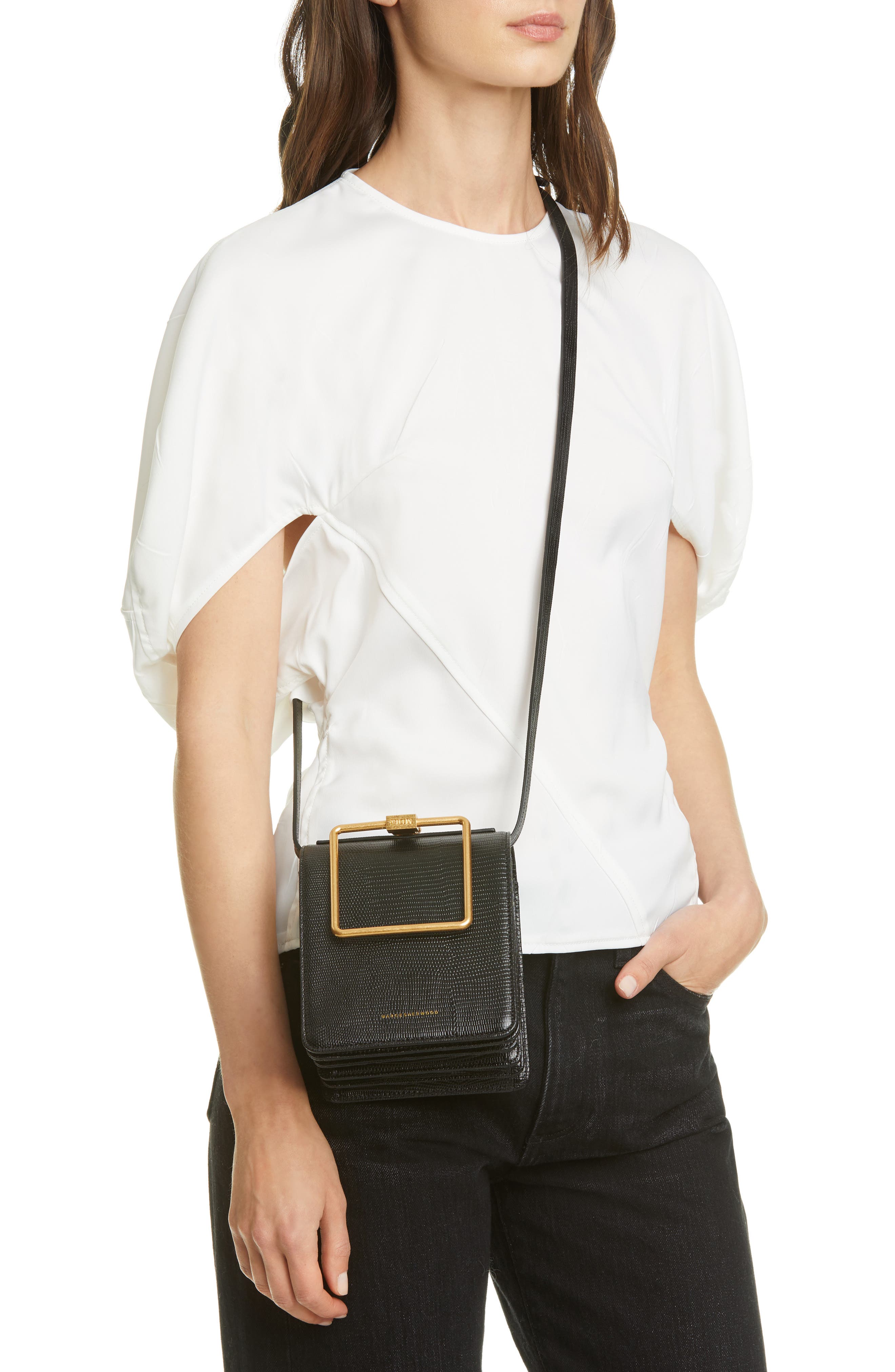 Marge Sherwood Pump Lizard Embossed Leather Top Handle Bag, Alternate, color, 