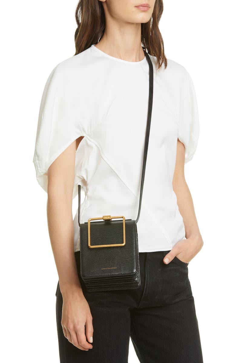 Marge Sherwood Pump Lizard Embossed Leather Top Handle Bag, Alternate, color,