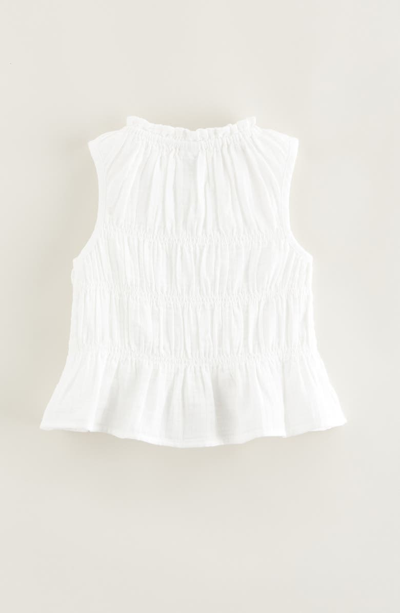 Nordstrom Kids' Smocked Sleeveless Cotton Top, Alternate, color, White