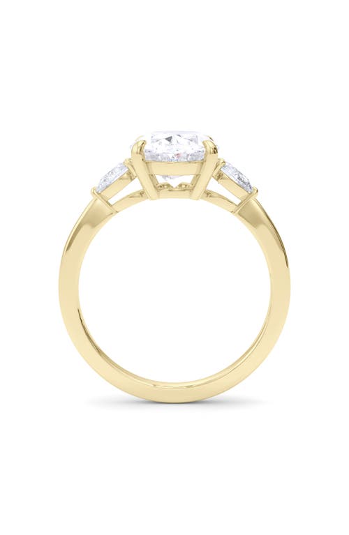 Hautecarat Oval & Pear Cut Lab Grown Diamond Ring In 2.00 Ctw 18k Yellow Gold