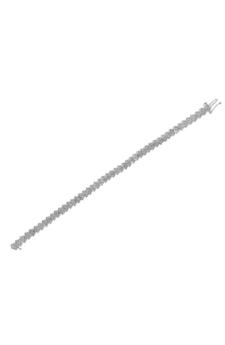 Haus of Brilliance Silver 1.0 cttw Diamond "Arrow" Shape Tennis Link Bracelet, Alternate, color, White