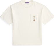 Ralph Lauren Purple Label Relaxed Fit Bear Embroidered Pocket T-Shirt