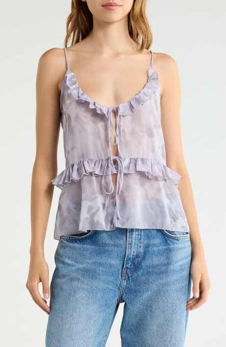 Ruffled Tie Front Camisole