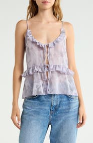 Vigoss Ruffled Tie Front Camisole