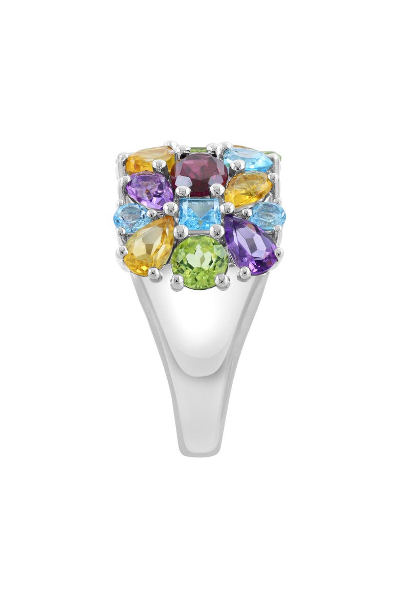 Sterling Silver Semiprecious Stone Cluster Ring, Alternate, color, SILVER