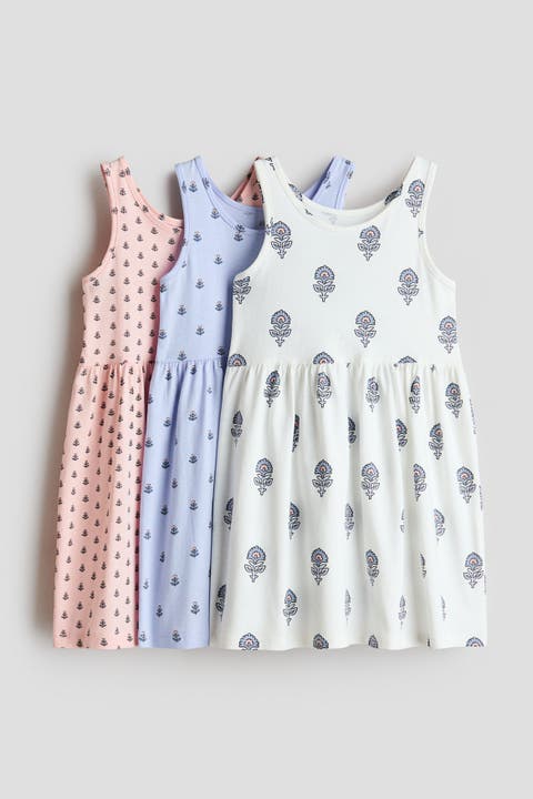 3-pack printed cotton dresses