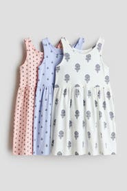 H&M 3-pack printed cotton dresses