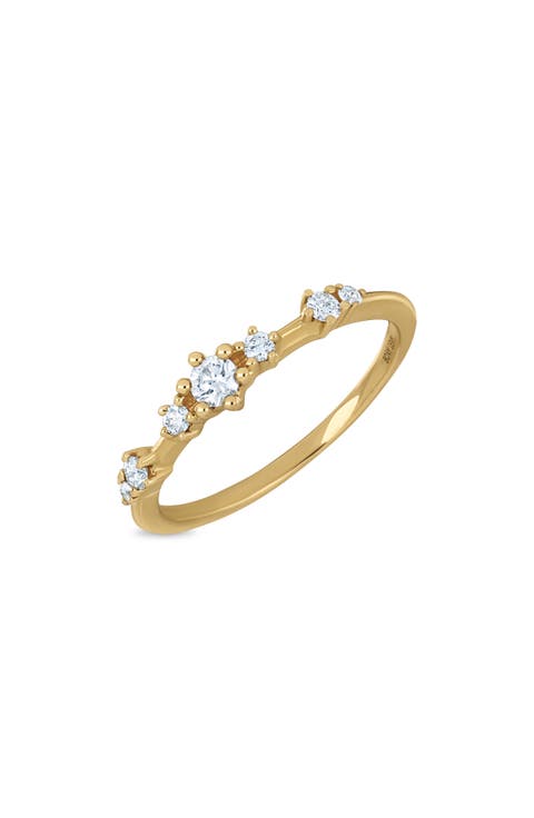 Solstice 18K Yellow Gold Diamond Stackable Ring