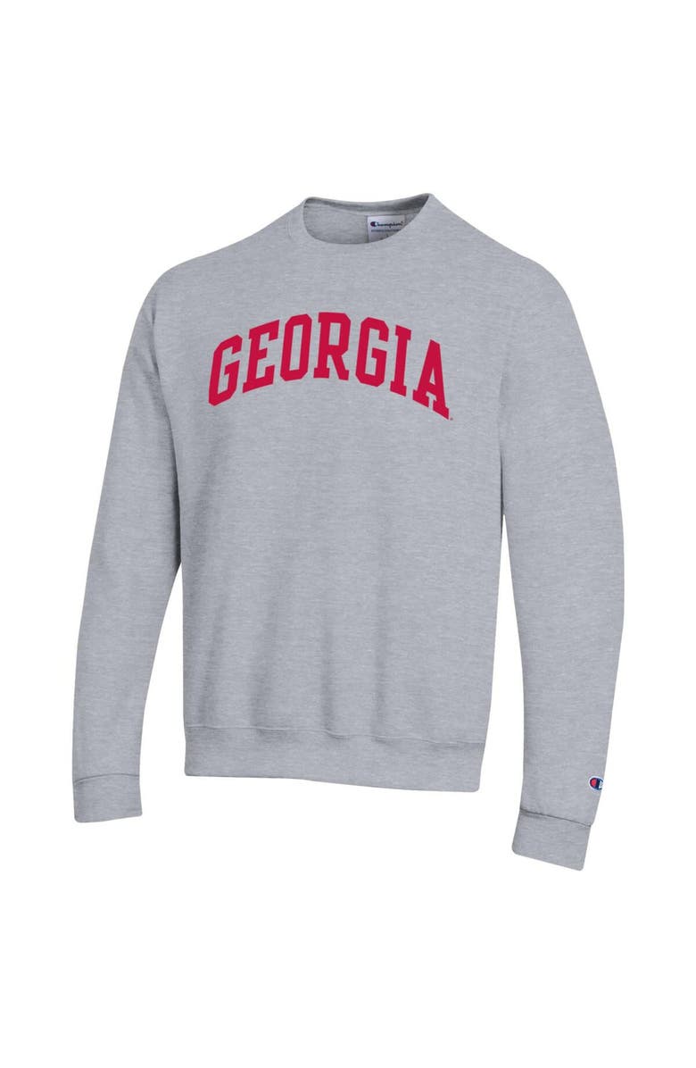 Champion Men's Champion  Heather Gray Georgia Bulldogs Basic Arch Fleece Pullover Sweatshirt, Alternate, color, Heather Gray
