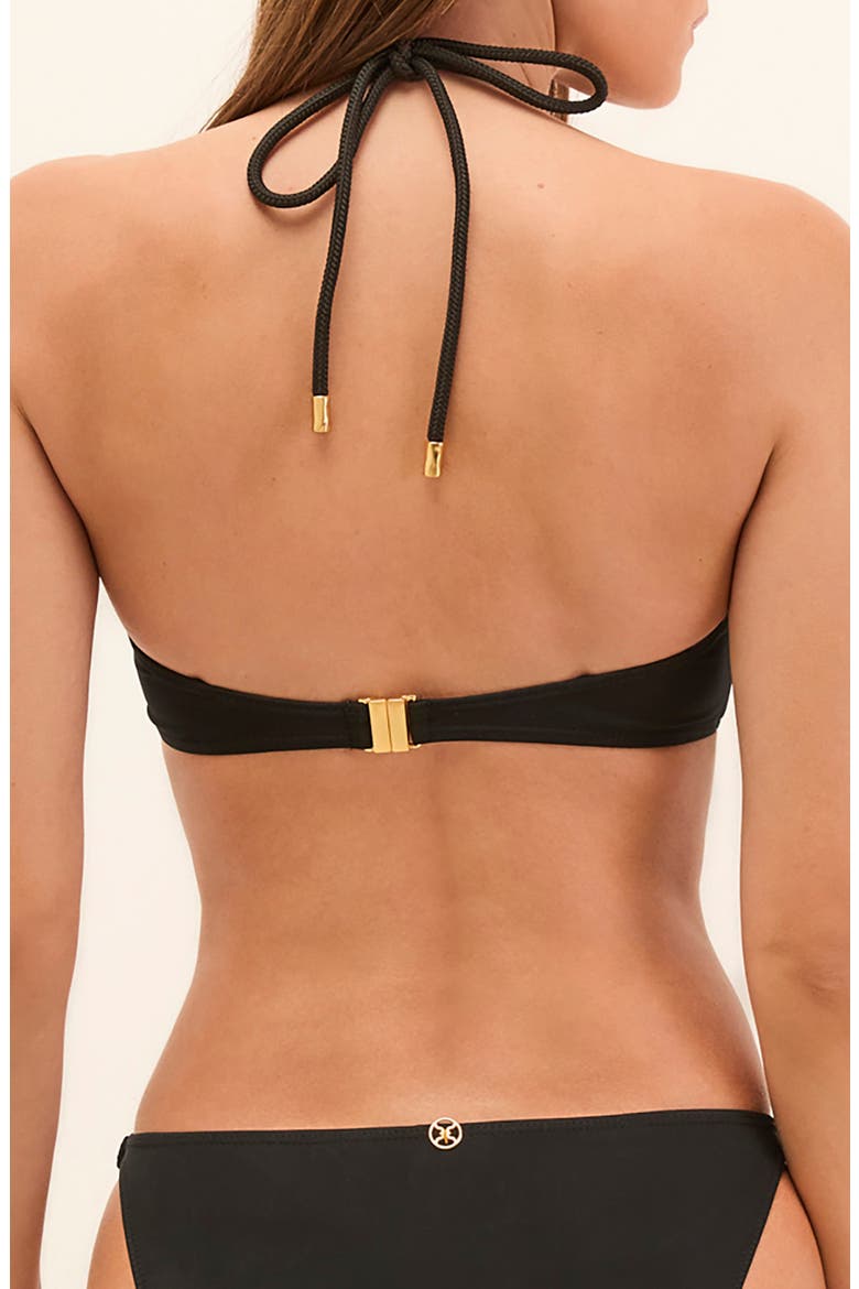 Gal Isla Halter Bikini Top, Alternate, color, BLACK