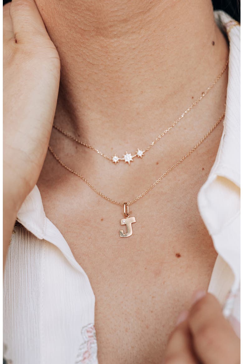 Love Letter Diamond Initial Charm, Alternate, color, YELLOW GOLD