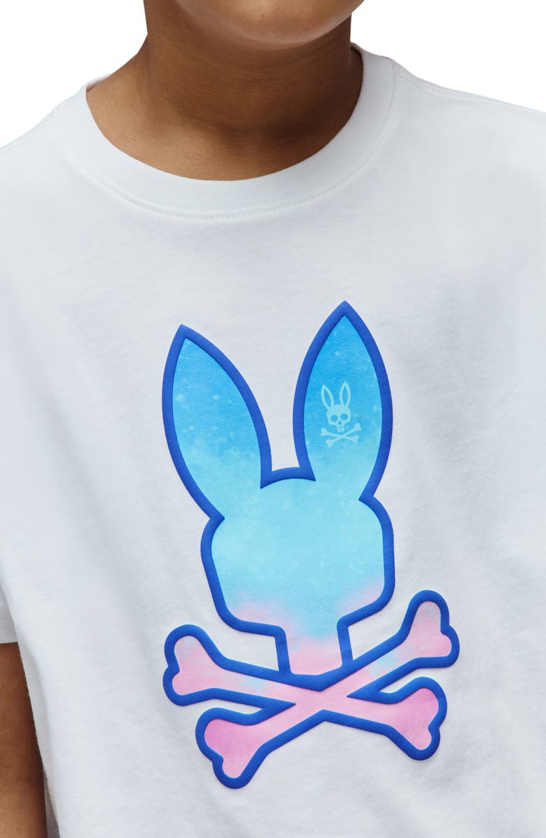Psycho Bunny Kids' Caspian Bunny Graphic T-Shirt, Alternate, color, White