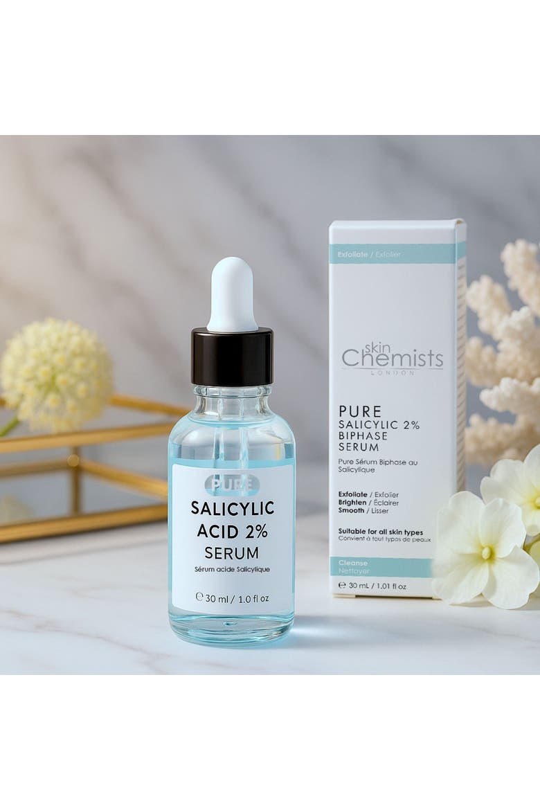 Pure Salicylic Acid 2% Biphase Serum 30ml for Acne & Blemishes, Large Pores, Alternate, color, White