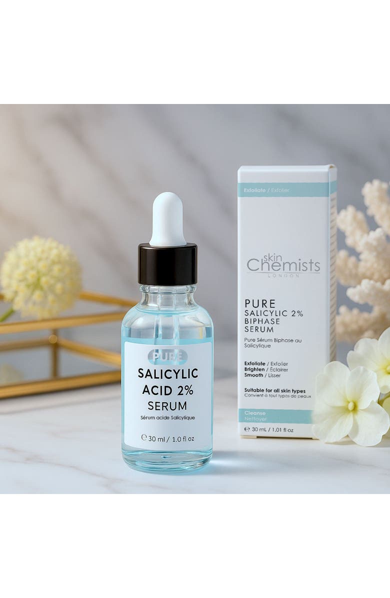SKINCHEMISTS Pure Salicylic Acid 2% Biphase Serum 30ml for Acne & Blemishes, Large Pores, Alternate, color, White