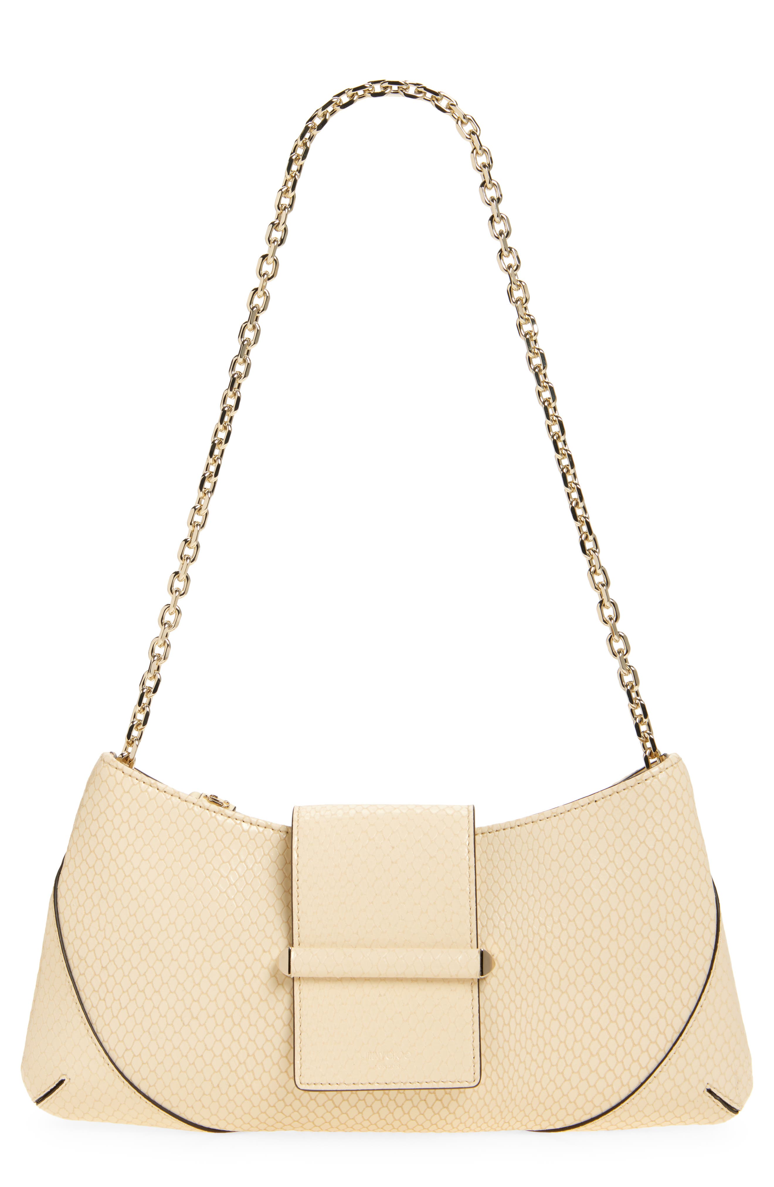 Bar Slim Snakeskin Embossed Leather Clutch, Main, color, BUTTERMILK/ SHINY GOLD