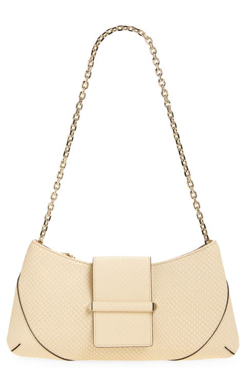 Bar Slim Snakeskin Embossed Leather Clutch