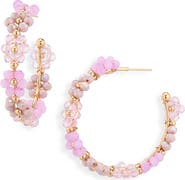 Cara Beaded Flower Hoop Earrings