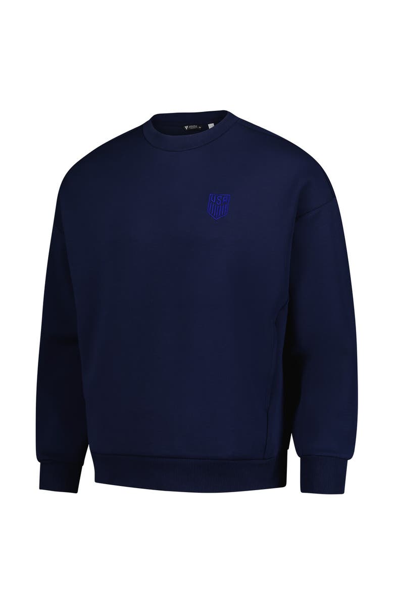 LEVELWEAR Men's Levelwear Navy USMNT Luxe Signature Lineage Tri-Blend Pullover Sweatshirt, Alternate, color, Navy