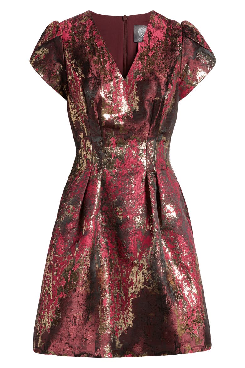 vince camuto metallic jacquard fit and flare dress Vince Camuto Metallic Jacquard Fit and Flare Dress