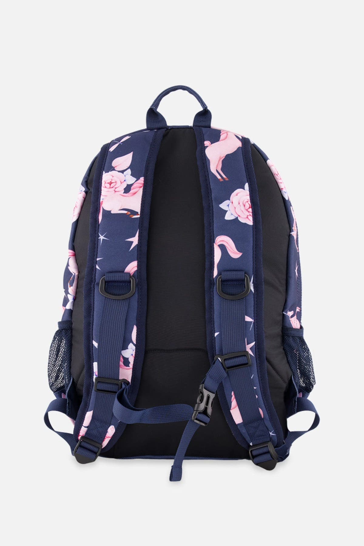 Deux par Deux Unicorn Practical Multi-Compartment Backpack, Alternate, color, Navy Unicorn Print