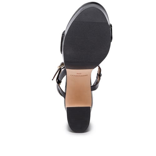 Bernardo Ventura Ankle Strap Platform Sandal In Black Patent