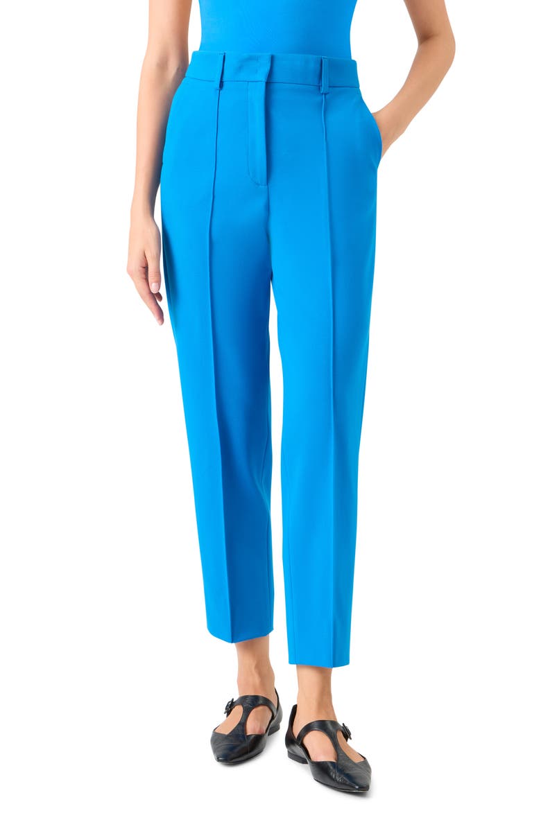 Akris punto Stretch Knit Tailored Ankle Pants, Main, color, Cobalt Blue