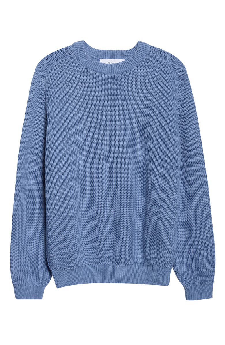 PALMES Fisherman Stitch Cotton Sweater, Main, color, Baby Blue