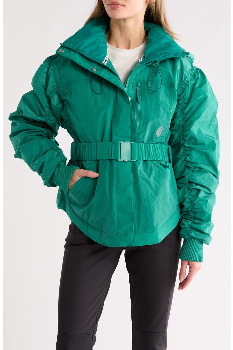 FP Movement Lift Love Waterproof PrimaLoft® Insulated Hooded Jacket, Main, color, HOLLY