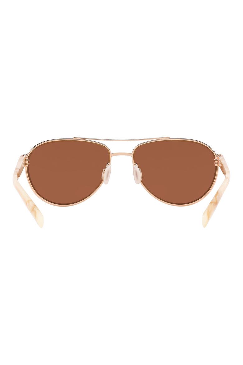 57mm Fernandina Polarized Sunglasses, Alternate, color, ROSE GOLD / COPPER SILVER 580P