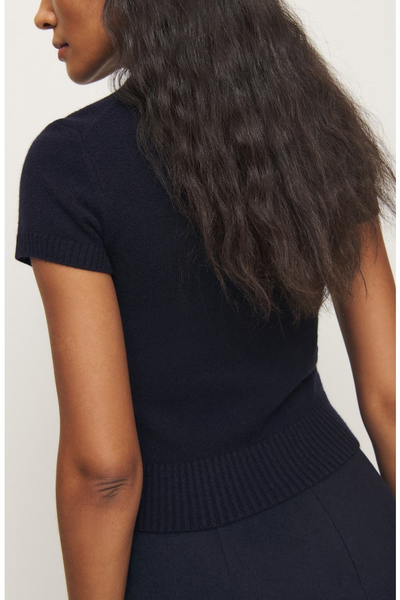 x Kacey Musgraves Natalie Short Sleeve Wool Sweater, Alternate, color, NAVY