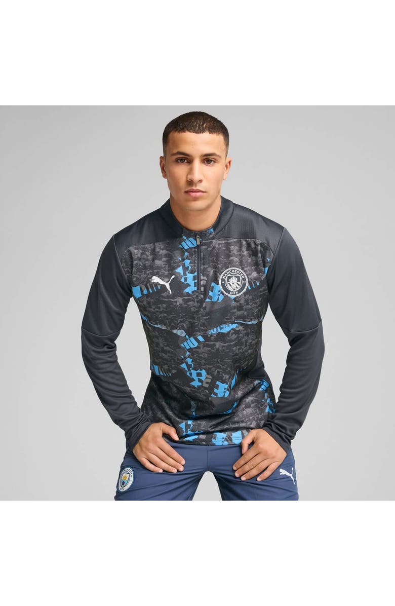 PUMA Men's Puma Navy Manchester City 2024/25 Pre-Match Quarter-Zip Top, Alternate, color, Navy