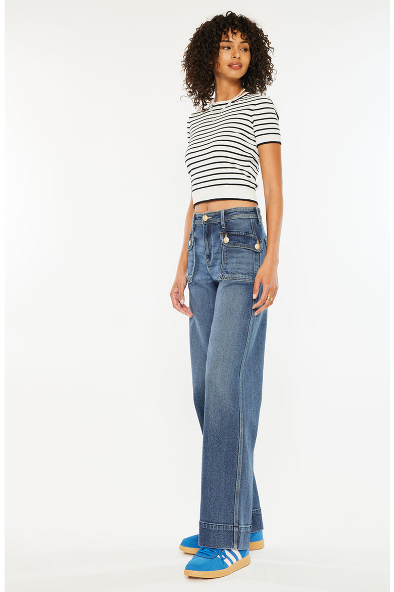 Luka High Rise Wide Leg Jeans, Alternate, color, Dark Wash
