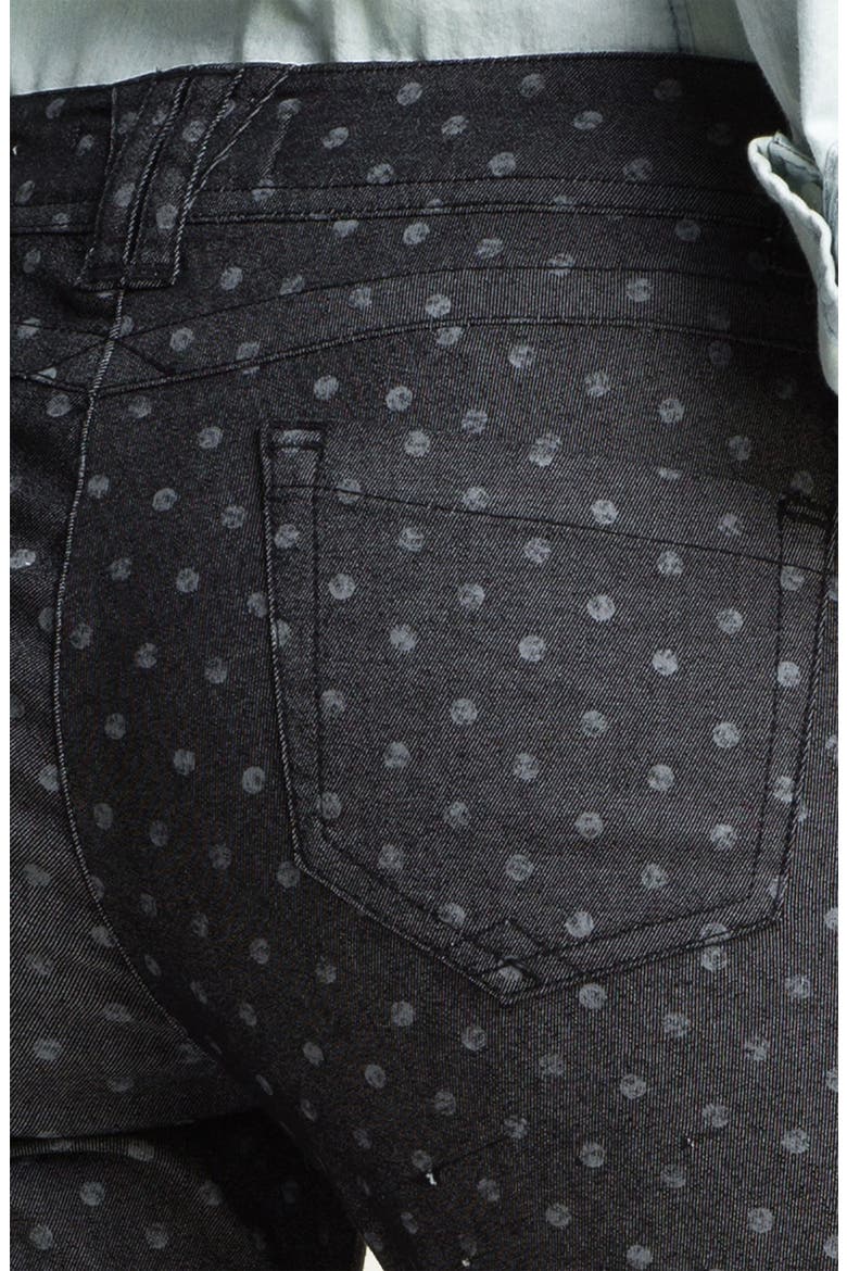 Dot Print Skinny Jeans (Nordstrom Exclusive), Alternate, color, BLACK