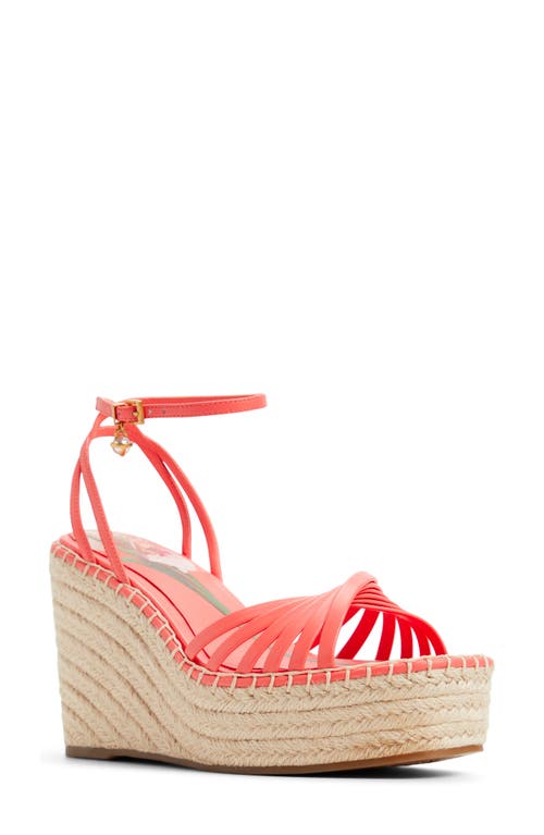 Ted Baker London Arabella Platform Wedge Sandal In Coral