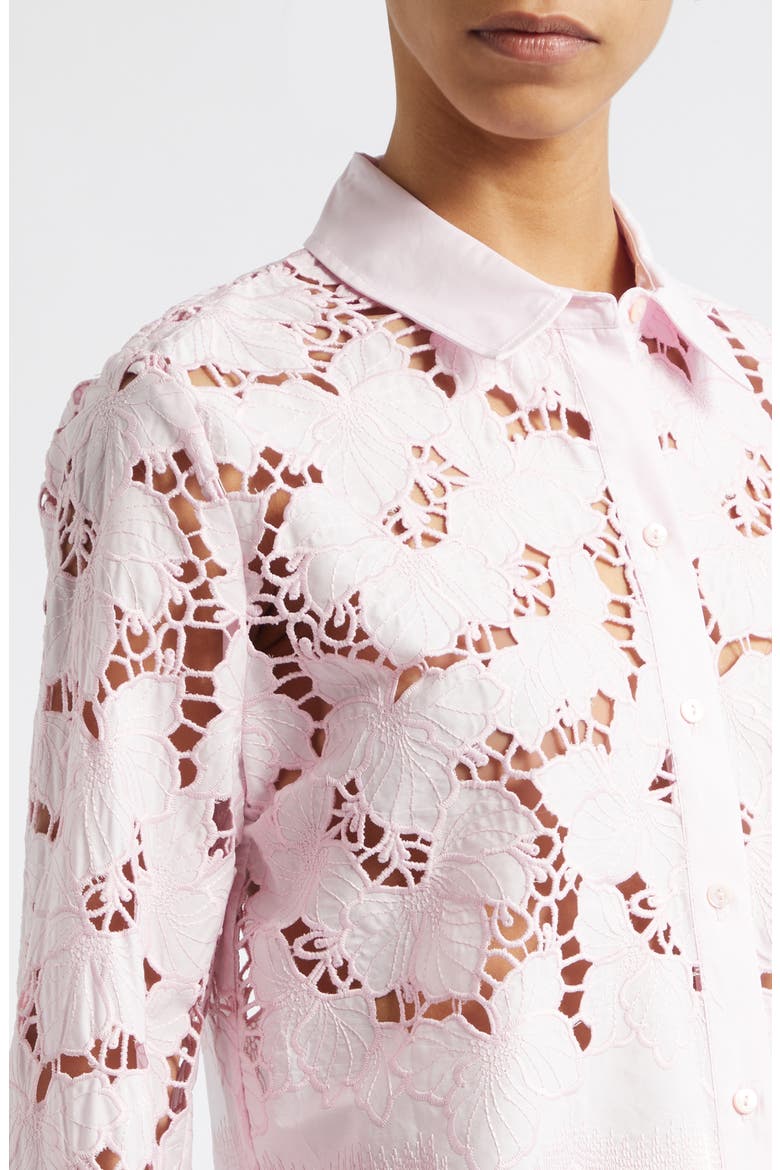 Seychelle Cutwork Crop Shirt, Alternate, color, PALE CAMEO PINK