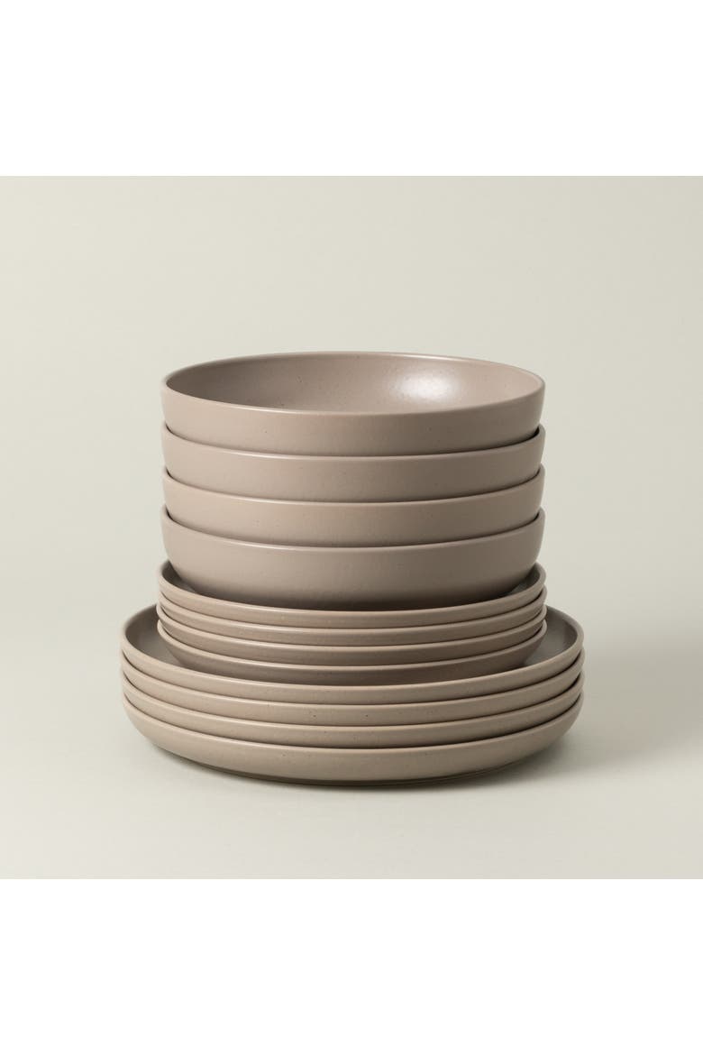 Pacifica 12-pc place setting w/ pasta bowl, Main, color, Chestnut