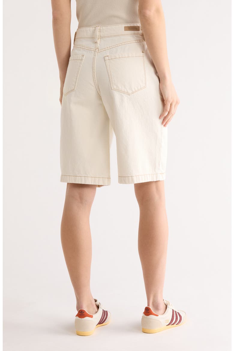 Pleated Front Denim Bermuda Shorts, Alternate, color, CAKETOPPER