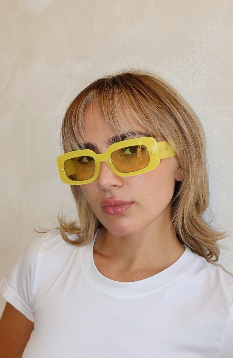 INDY Dolly Rectangular Sunglasses, Alternate, color, Yellow